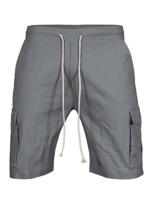 SHOPIQAT Casual Men's Slim Drawstring Shorts Thin Quarter Pants Cargo Shorts - Premium from shopiqat - Just $7.750! Shop now at shopiqat